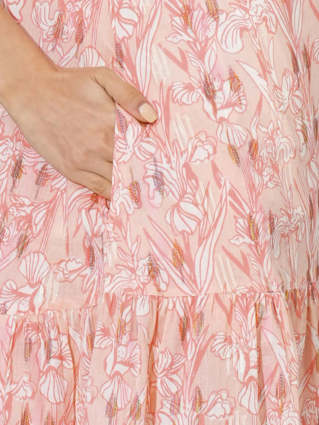 Buy Peach Cotton Party Dress For Women Online In India - Zola