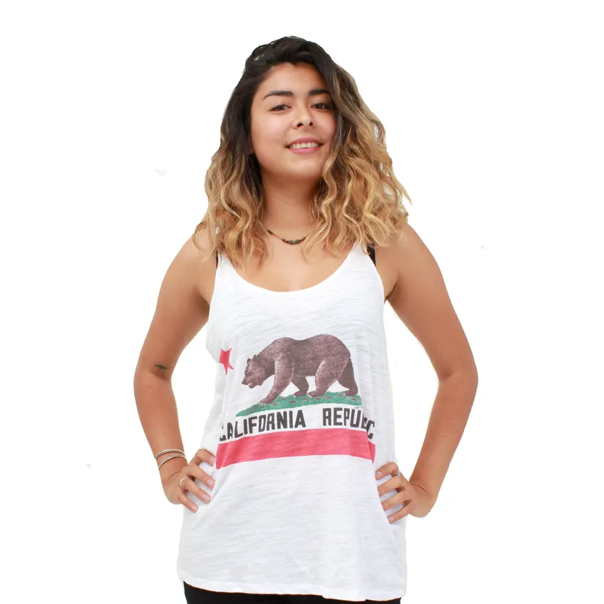California Republic Vintage California Flag Loose Fit Tank Top