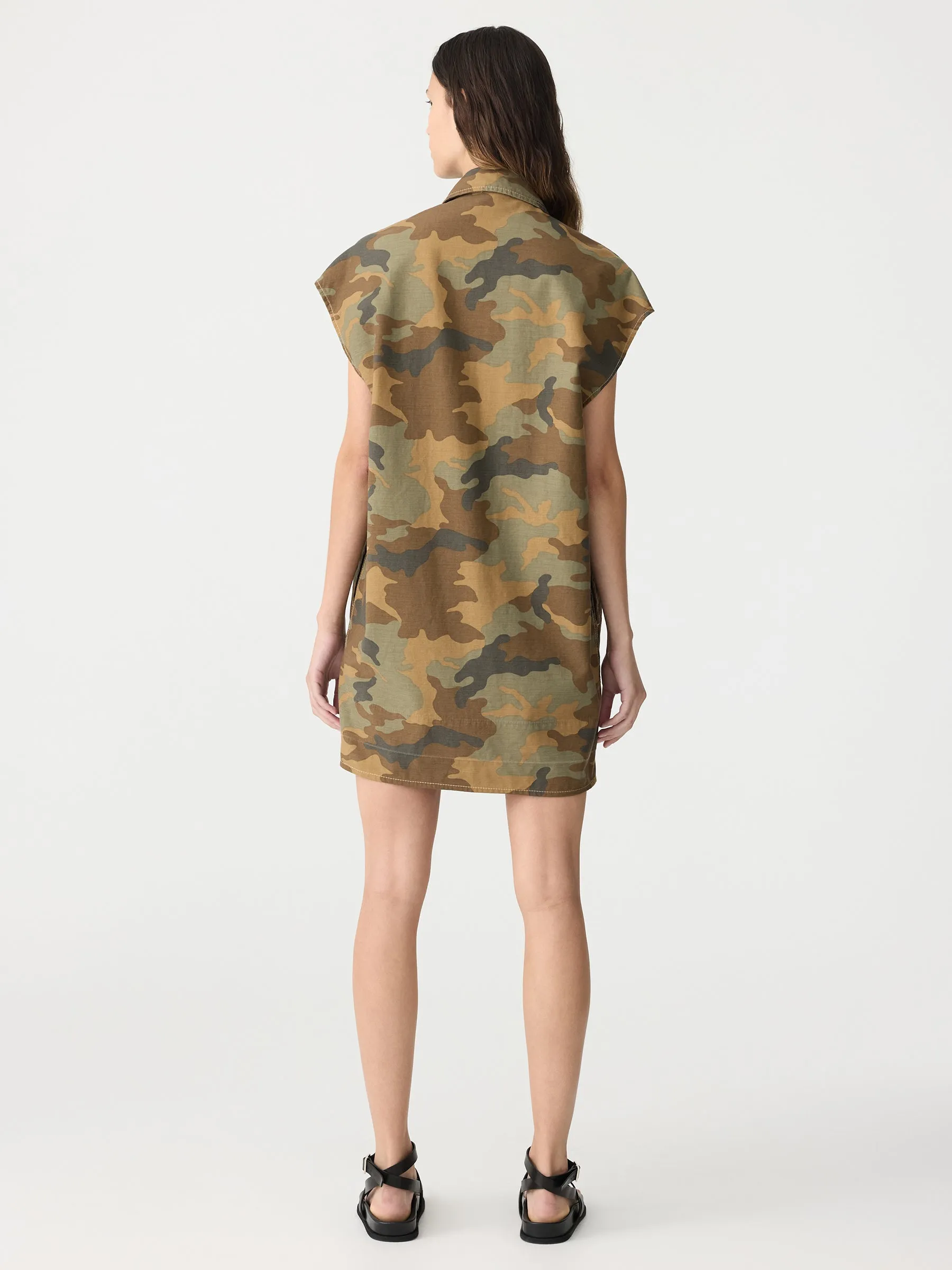Camo Zip Front Dress