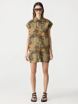 Camo Zip Front Dress