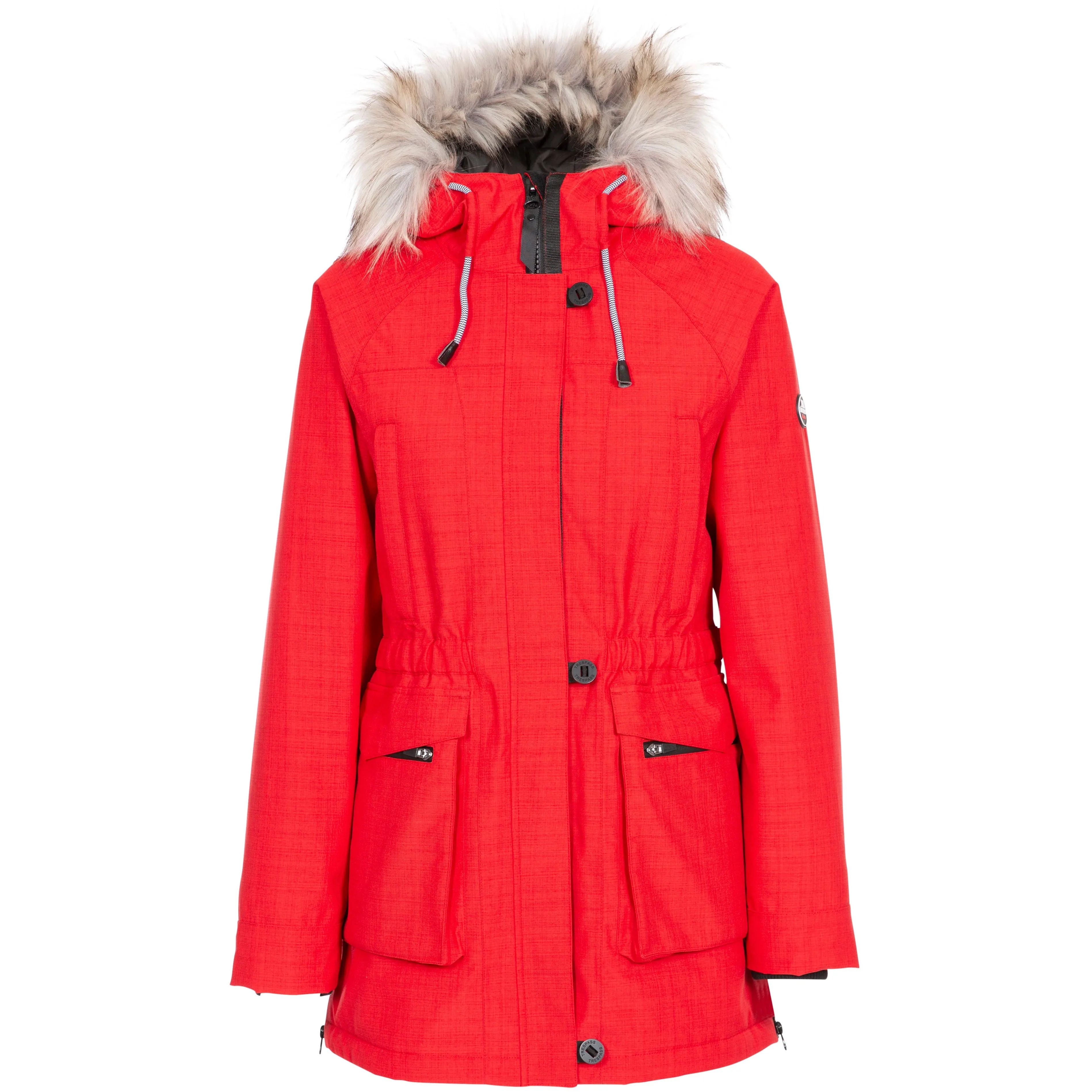 Caption Women's Padded Waterproof Parka Jacket in Red