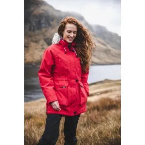 Caption Women's Padded Waterproof Parka Jacket in Red