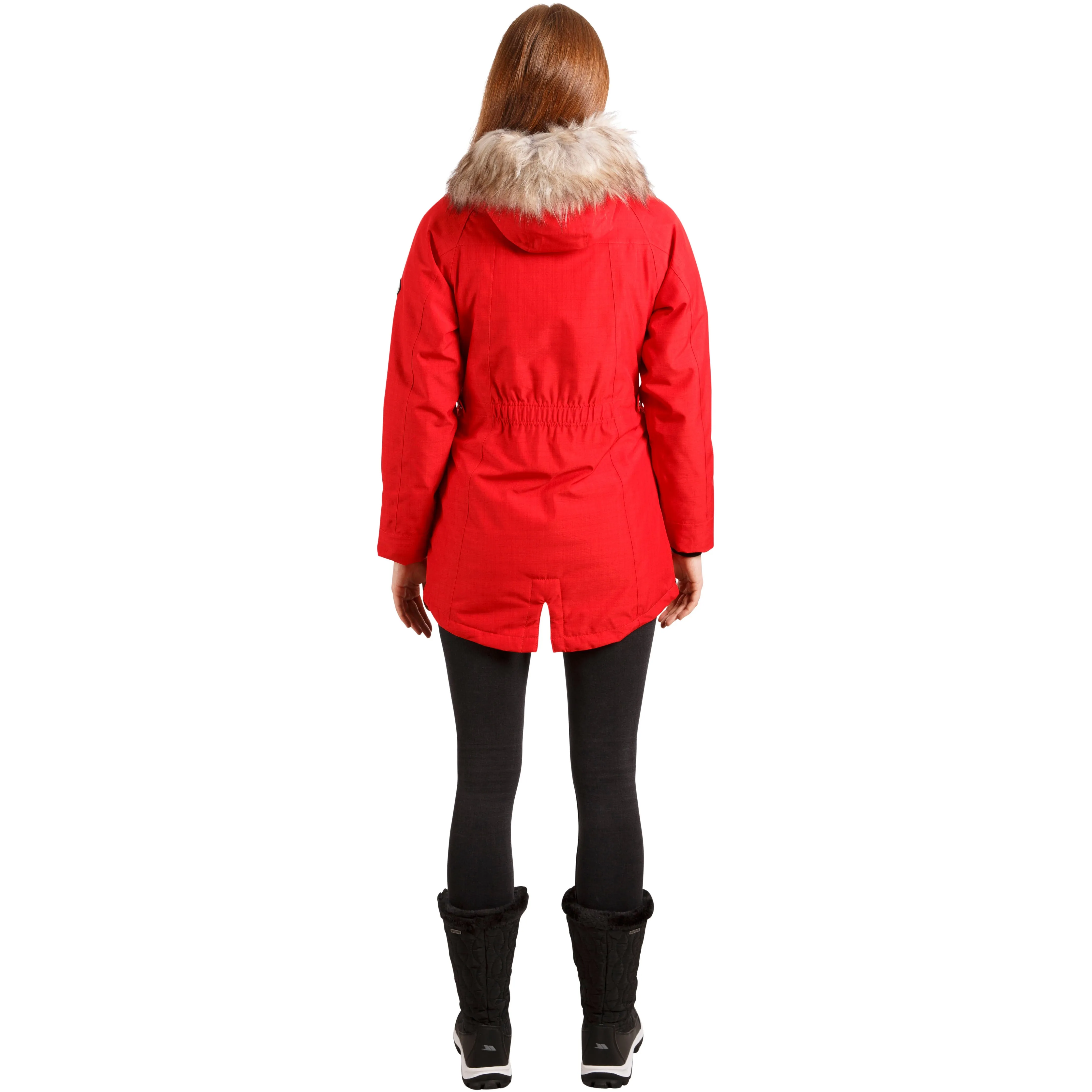 Caption Women's Padded Waterproof Parka Jacket in Red