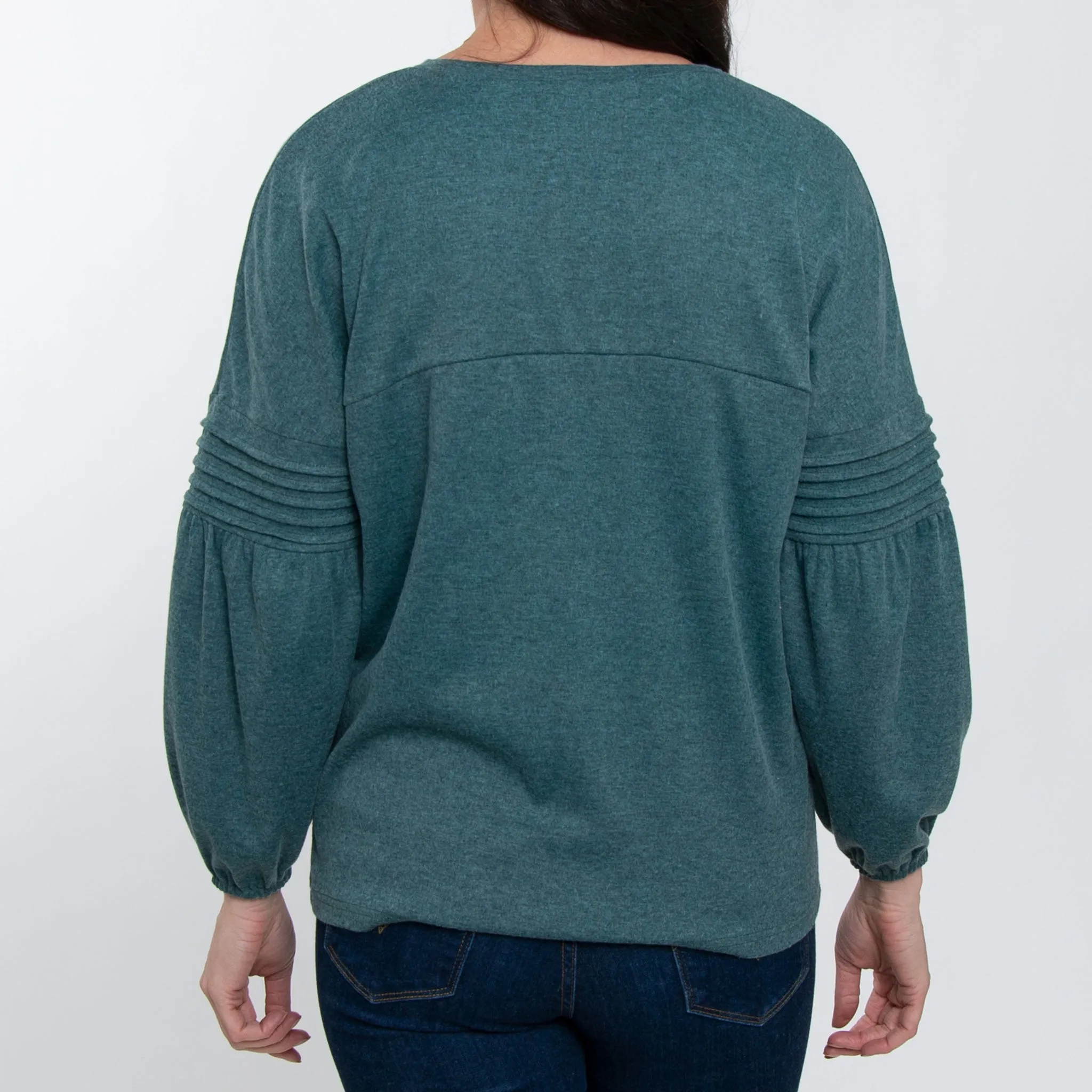 Carson Pleated Bishop Sleeve Top