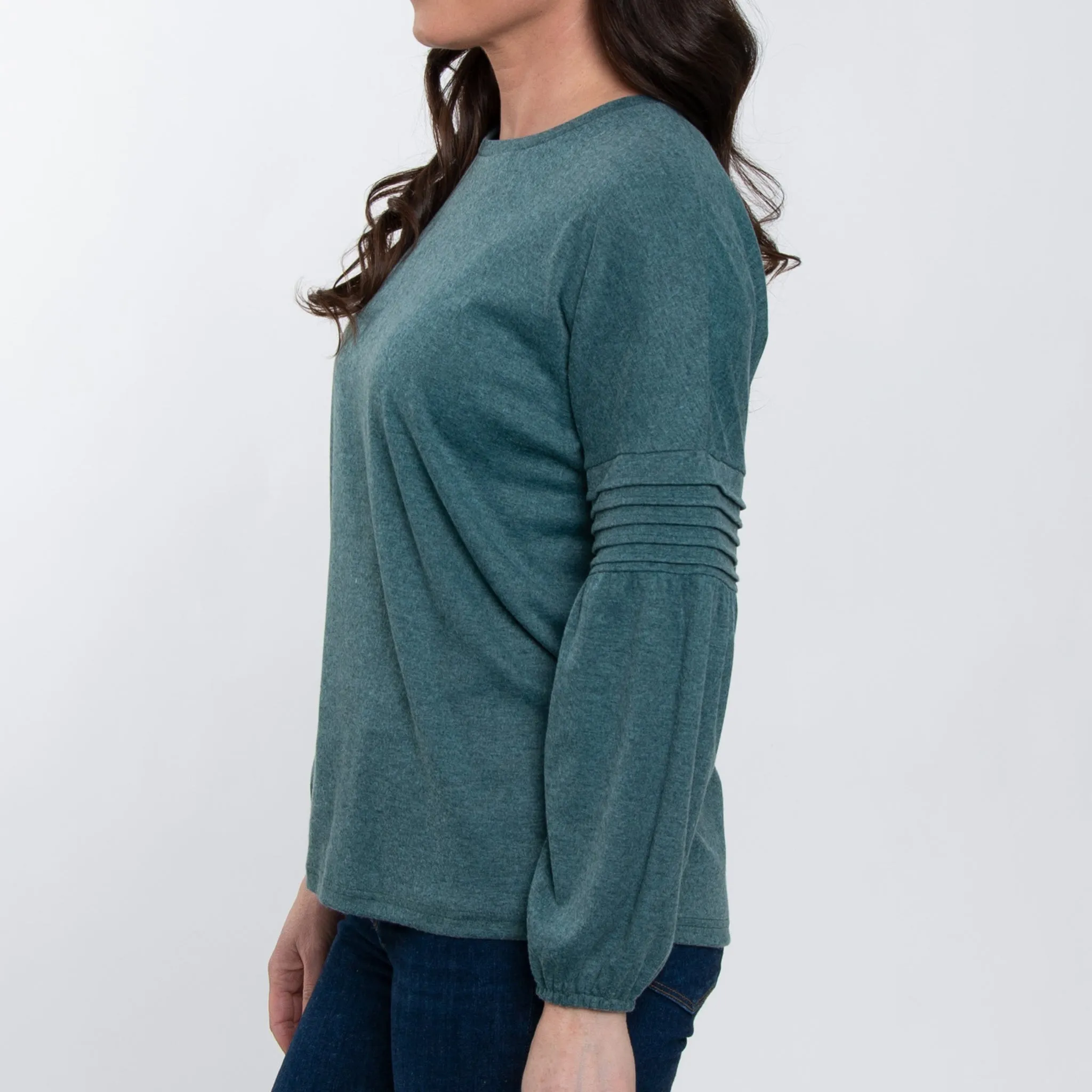 Carson Pleated Bishop Sleeve Top