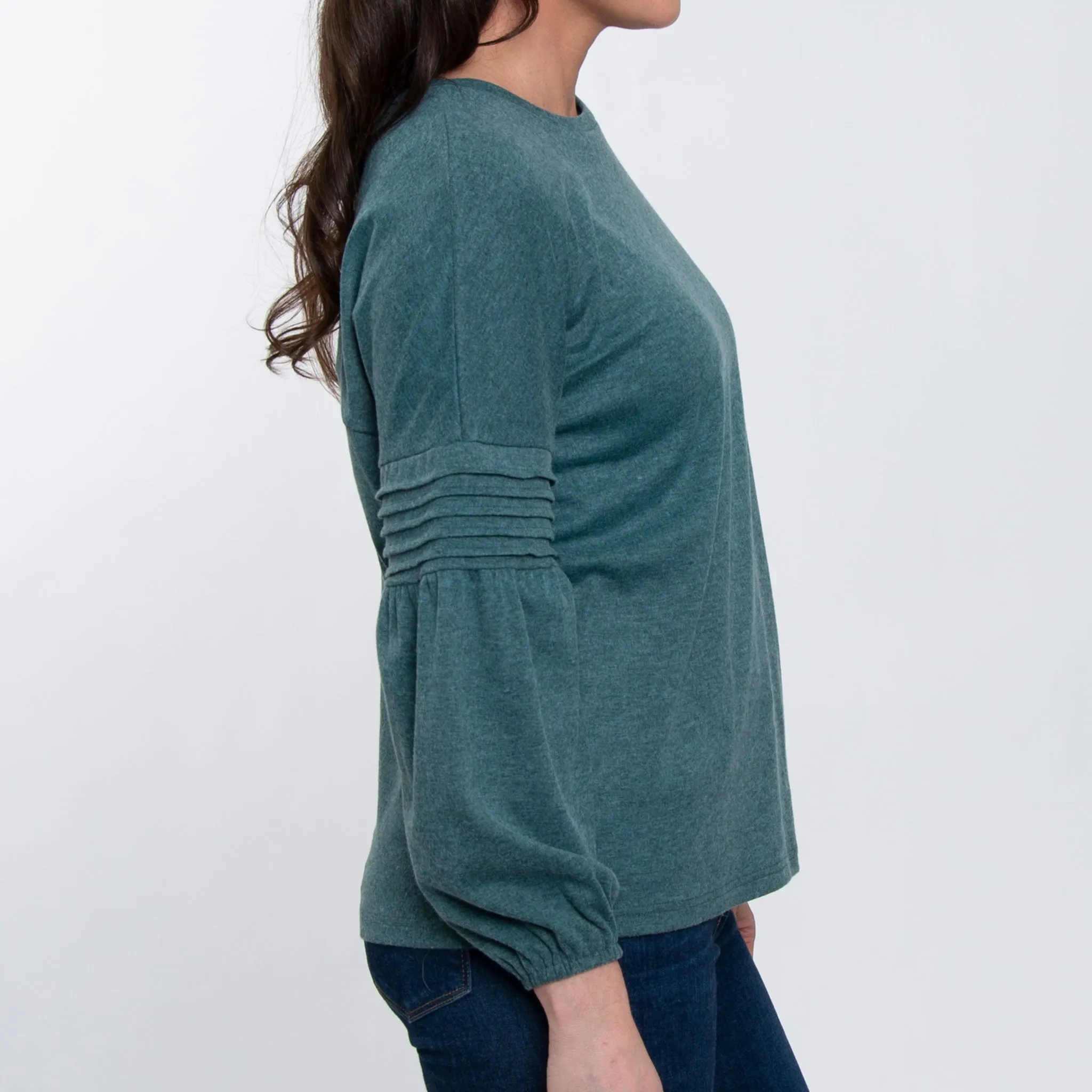 Carson Pleated Bishop Sleeve Top