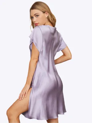 Caspienne - Mulberry Side Split Sexy Woman's Nightgown