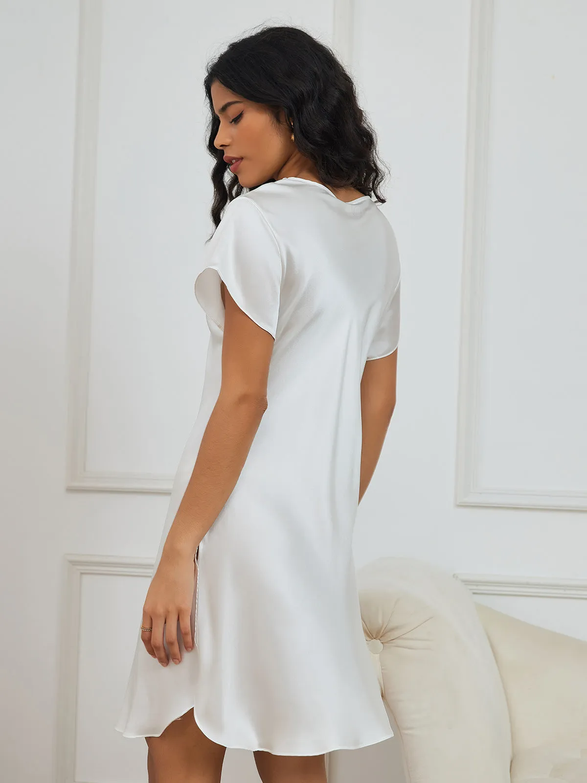 Caspienne - Mulberry Side Split Sexy Woman's Nightgown