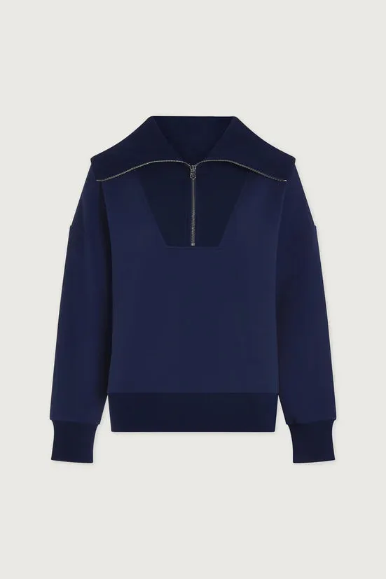 Catherine Half Zip Sweat - Sky Captain