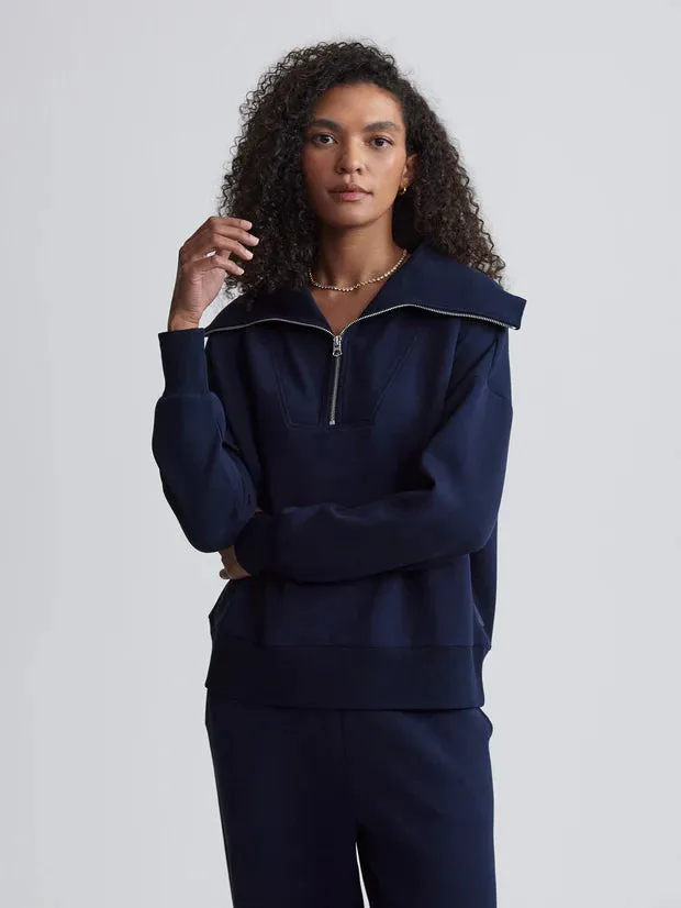 Catherine Half Zip Sweat - Sky Captain