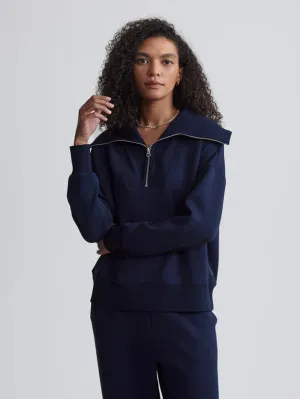 Catherine Half Zip Sweat - Sky Captain