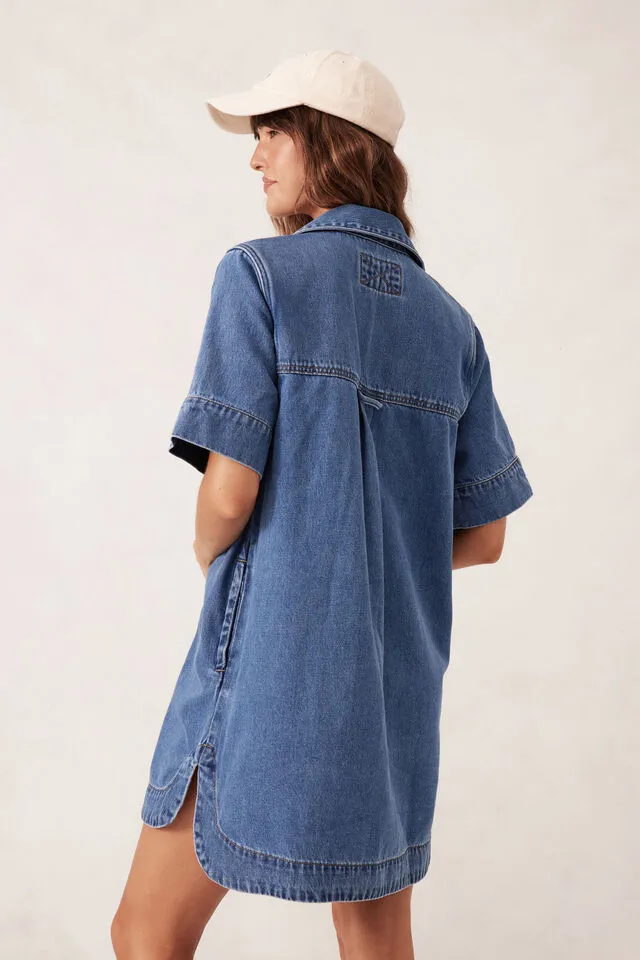 Ceres Life Relaxed Shirt Dress - Fresh Indigo