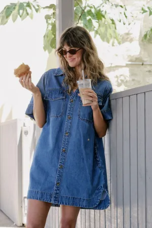 Ceres Life Relaxed Shirt Dress - Fresh Indigo
