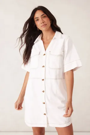 Ceres Life Side Pocket Boxy Dress - Fresh Ecru