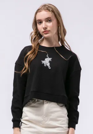 Check Textured Sweatshirt