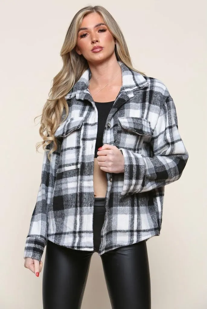 Checked Shirt Boyfriend Shacket Casual Jacket