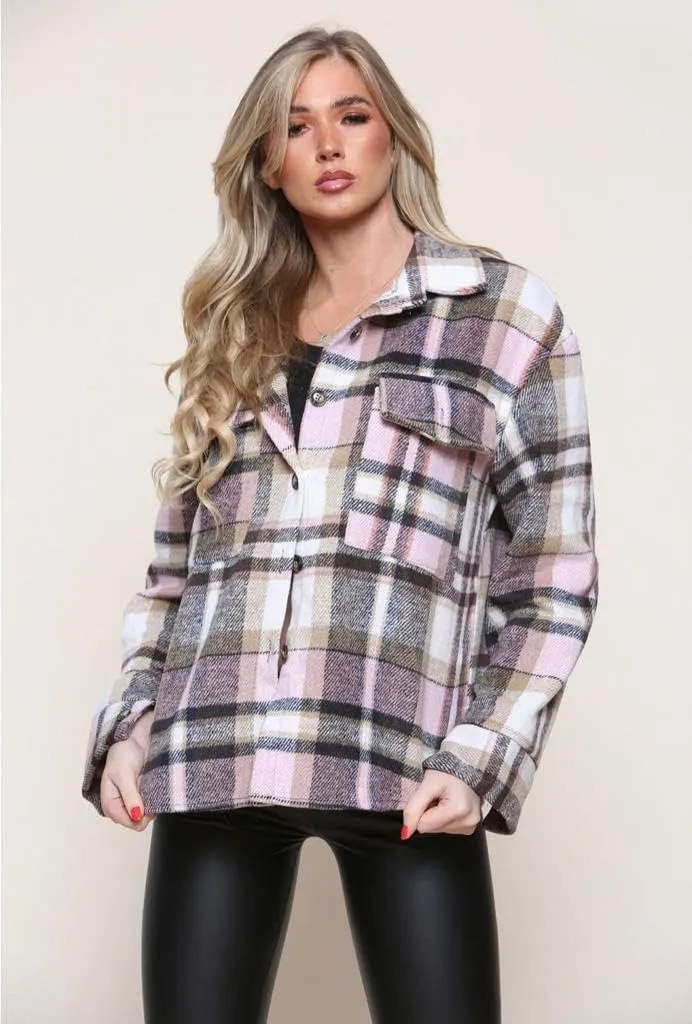 Checked Shirt Boyfriend Shacket Casual Jacket