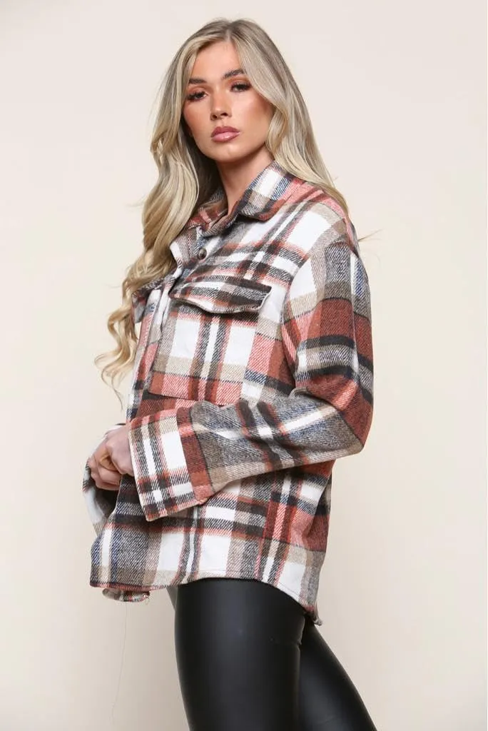 Checked Shirt Boyfriend Shacket Casual Jacket