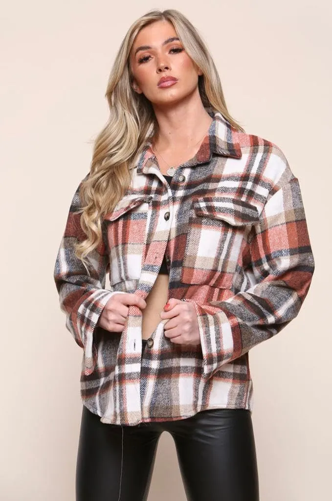 Checked Shirt Boyfriend Shacket Casual Jacket