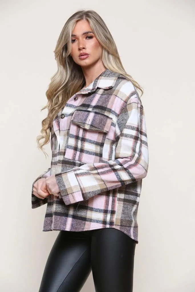 Checked Shirt Boyfriend Shacket Casual Jacket