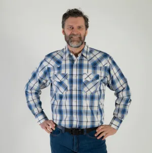 CLI30D02-XL-Blu/Yell MWG Mens L/S Snap Shirt -  Plaid