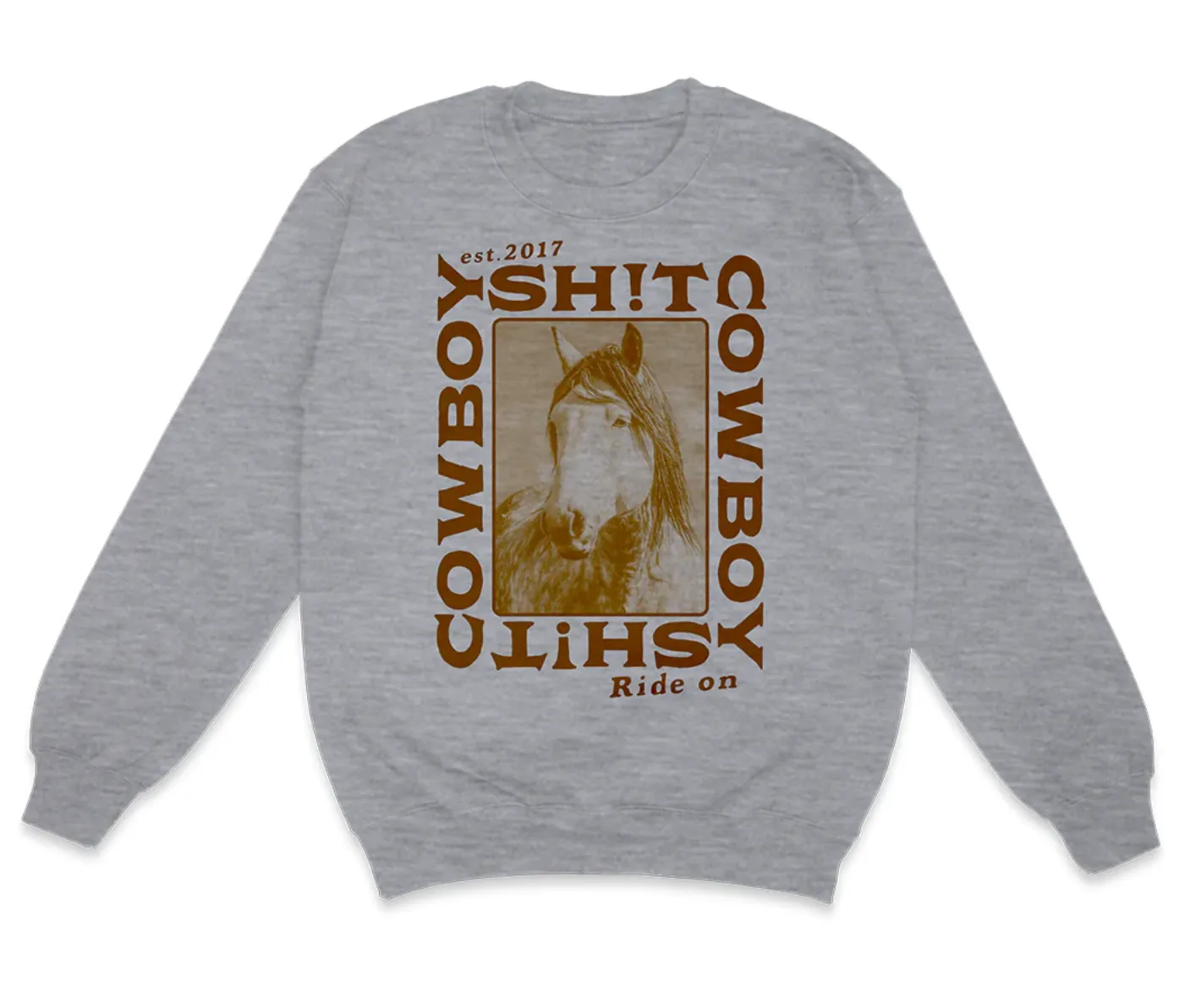 CLPEDRO-090  Ladies Cowboy Sh*t Crew Neck Pedro Horse Head