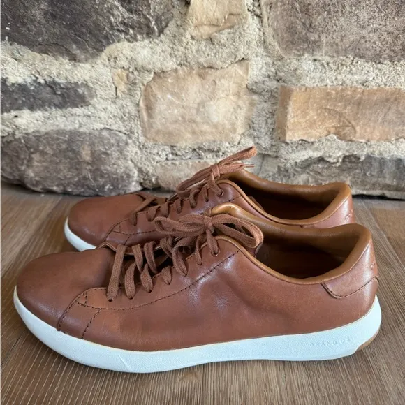 Cole Haan Grand Pro Tennis Sneaker Woodbury Handstain Brown Sz 10 price firm