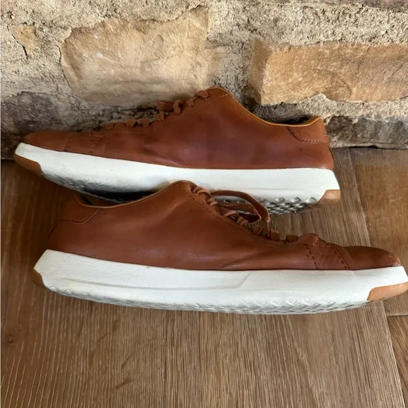 Cole Haan Grand Pro Tennis Sneaker Woodbury Handstain Brown Sz 10 price firm