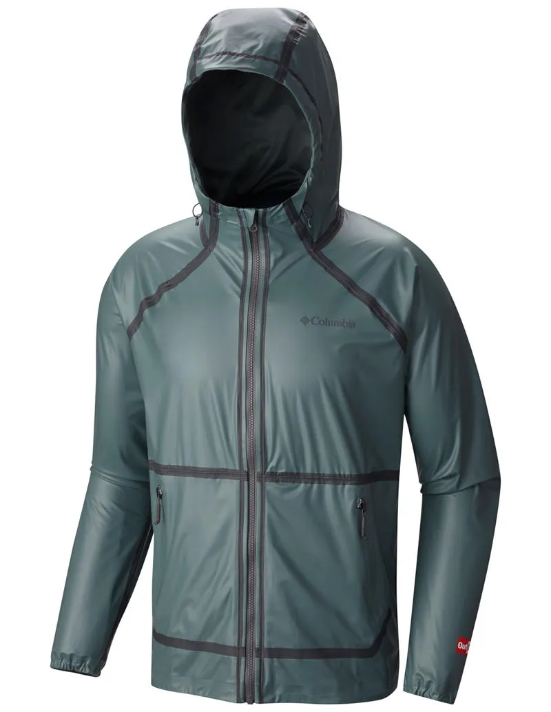 Columbia Men Olive Outdry EX Reversible Rain Jacket
