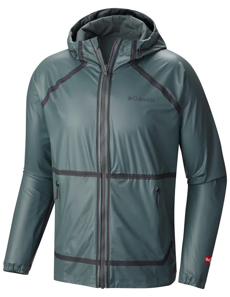 Columbia Men Olive Outdry EX Reversible Rain Jacket
