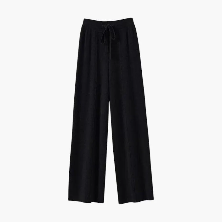 Comfortable Wide-Leg Wool Knit Trousers for Men