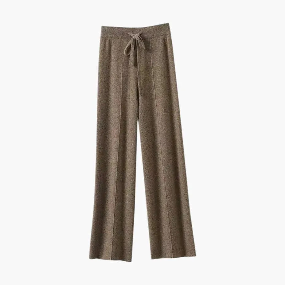Comfortable Wide-Leg Wool Knit Trousers for Men