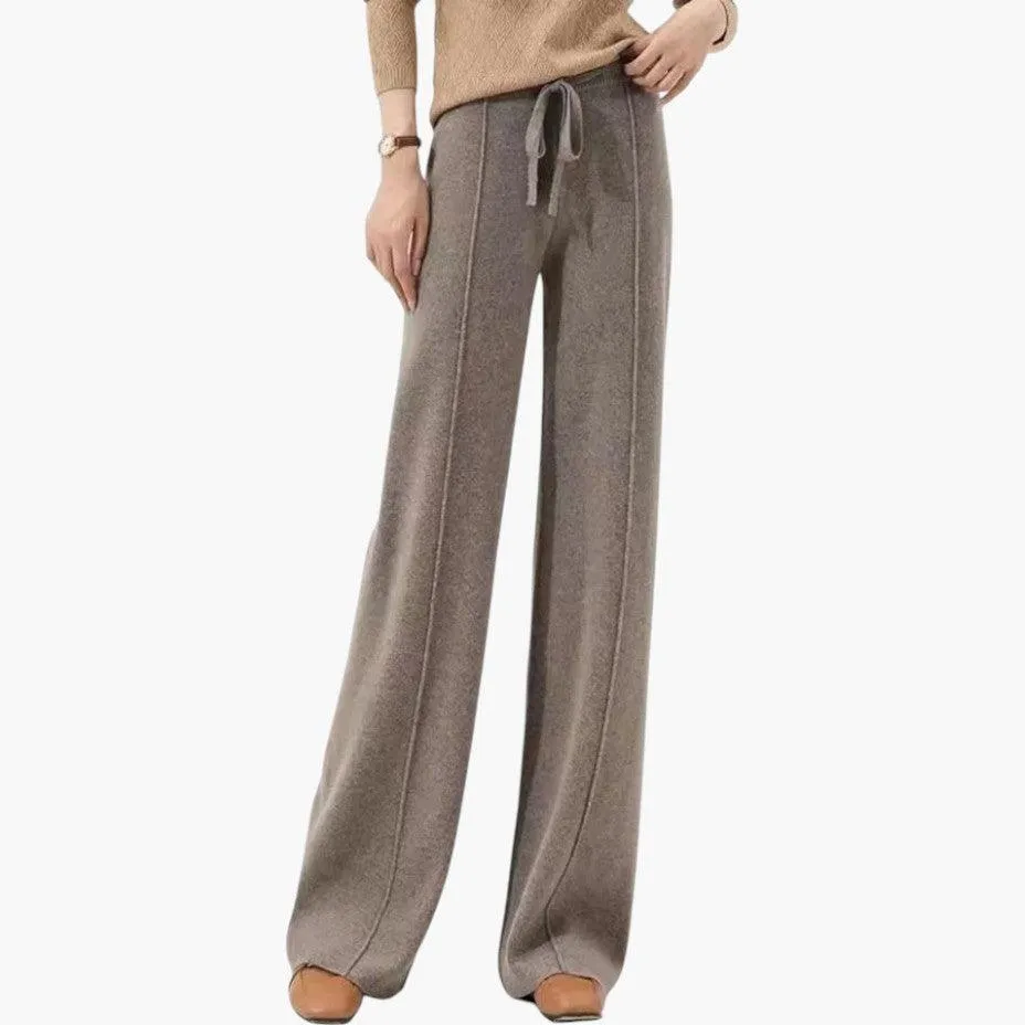 Comfortable Wide-Leg Wool Knit Trousers for Men