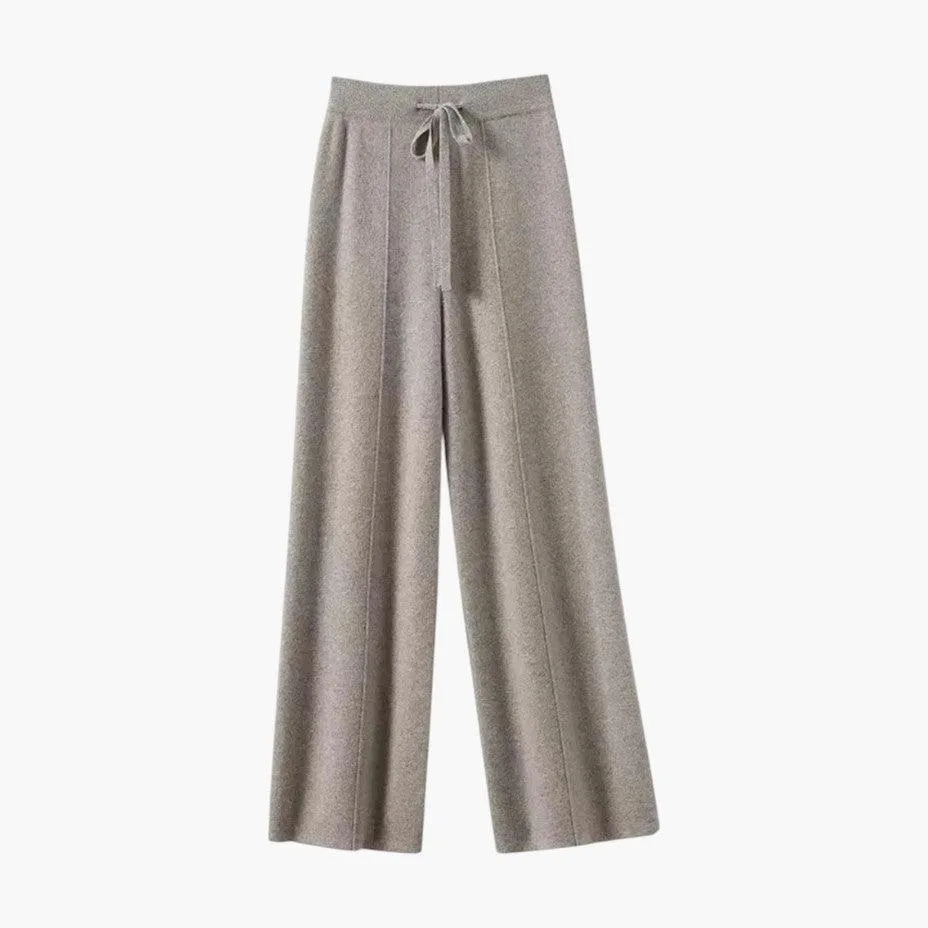 Comfortable Wide-Leg Wool Knit Trousers for Men