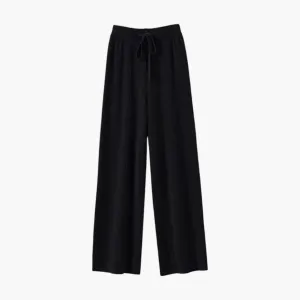 Comfortable Wide-Leg Wool Knit Trousers for Men