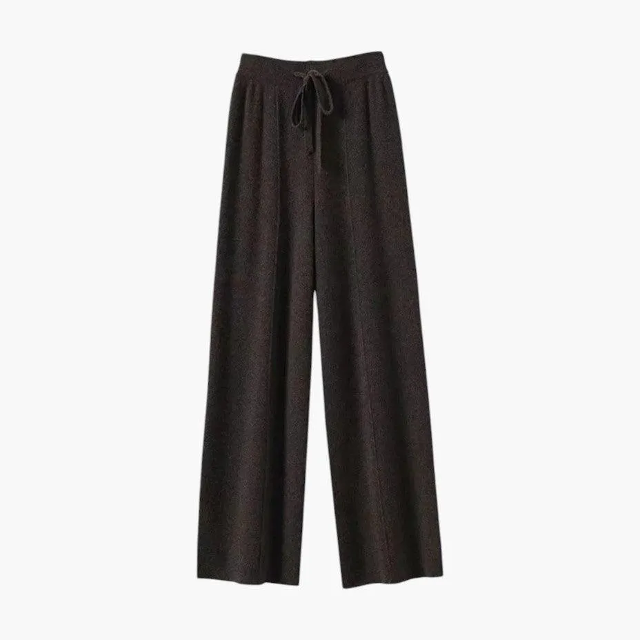 Comfortable Wide-Leg Wool Knit Trousers for Men