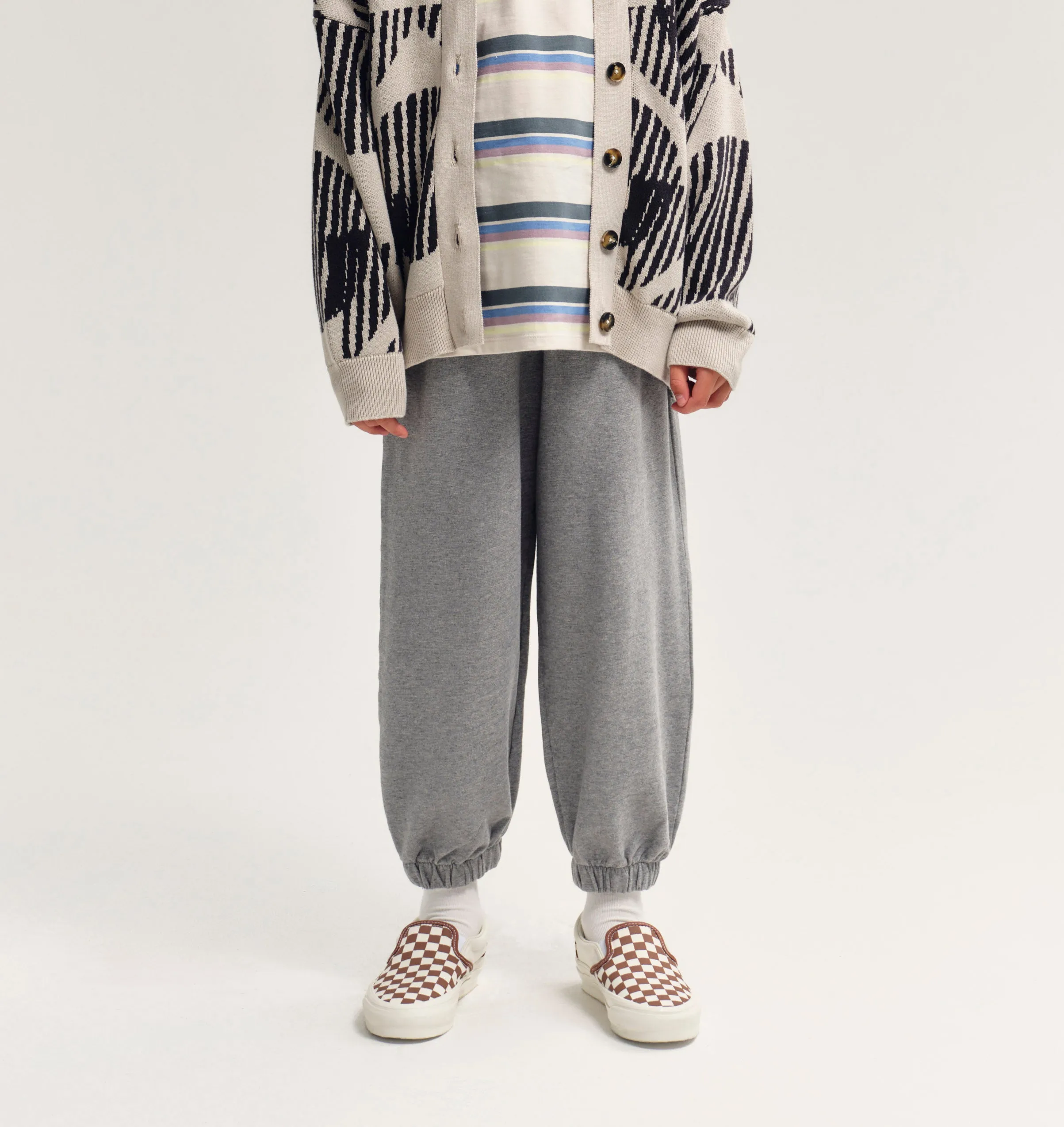 Cotton Balloon Pant - Grey Melange