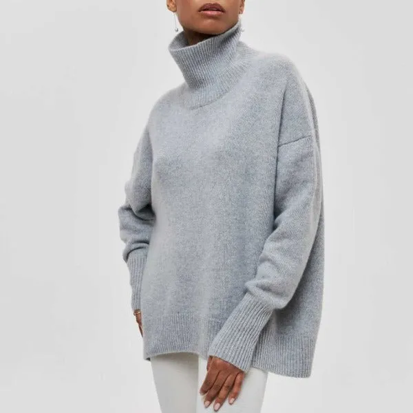 Cotton - oversized sweater with turtleneck