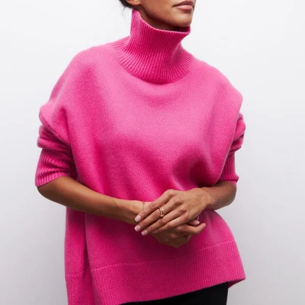 Cotton - oversized sweater with turtleneck