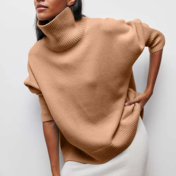 Cotton - oversized sweater with turtleneck
