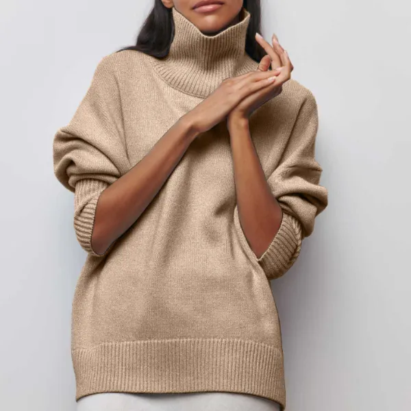 Cotton - oversized sweater with turtleneck