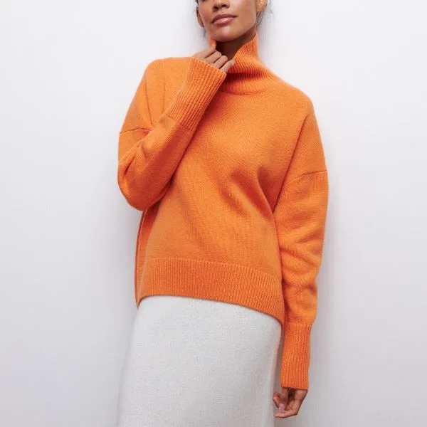 Cotton - oversized sweater with turtleneck