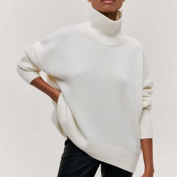Cotton - oversized sweater with turtleneck