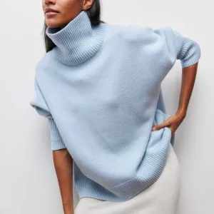 Cotton - oversized sweater with turtleneck