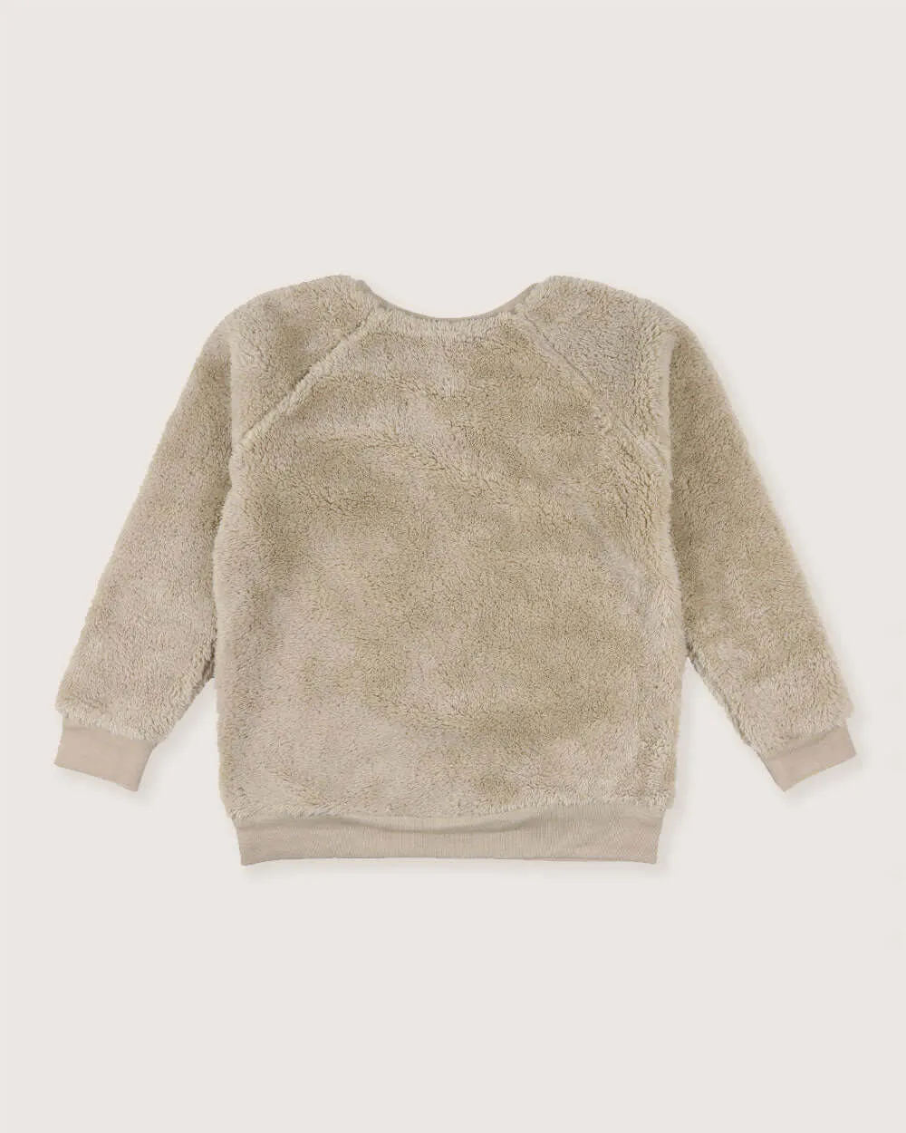 Cream Bear Face Print Textured Sweatshirt