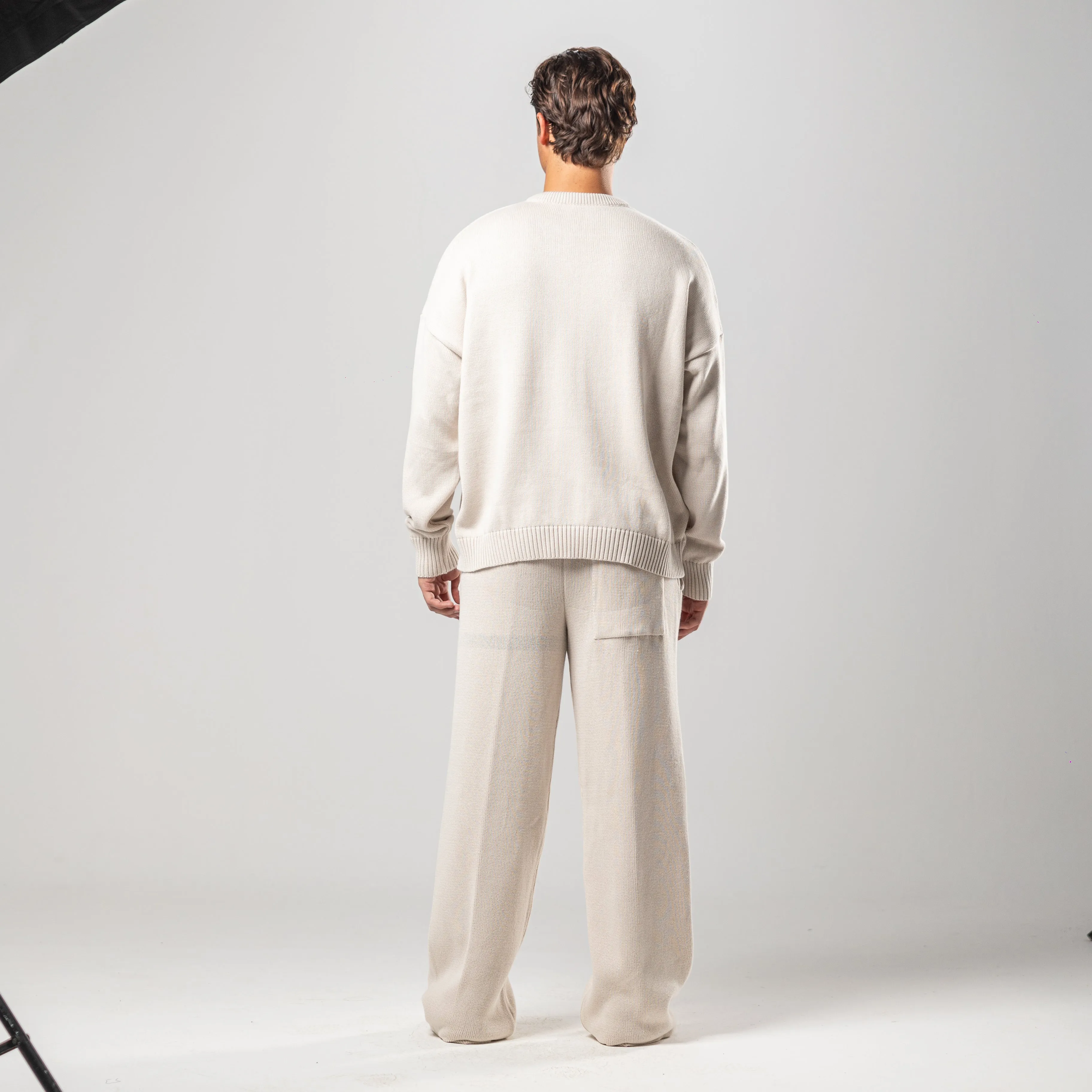 Cream Juvenile Logo Knit Sweater