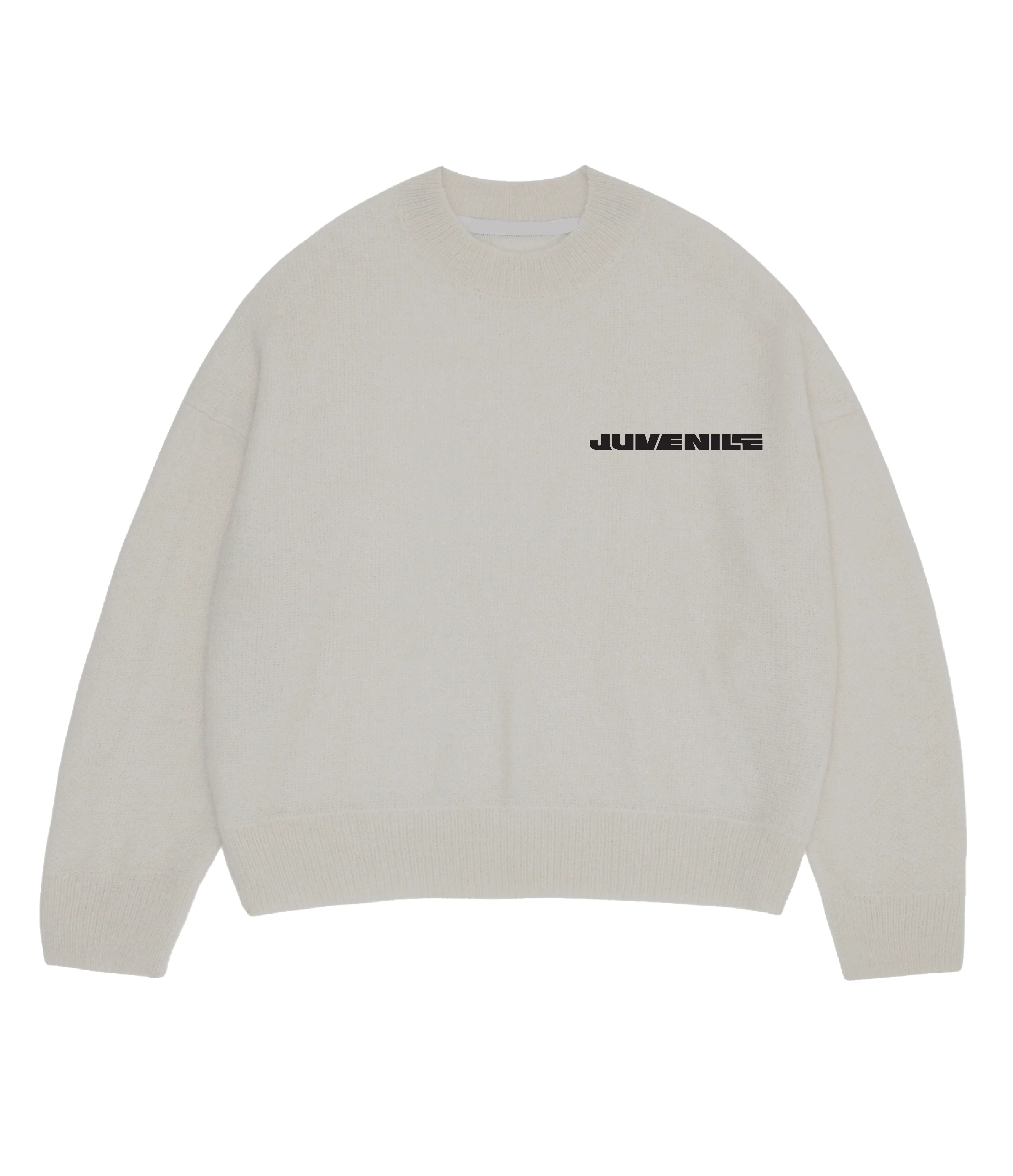 Cream Juvenile Logo Knit Sweater