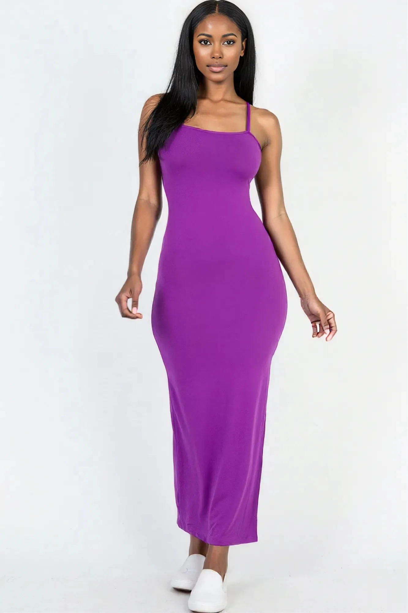 Crisscross Back Split Thigh Maxi Dress