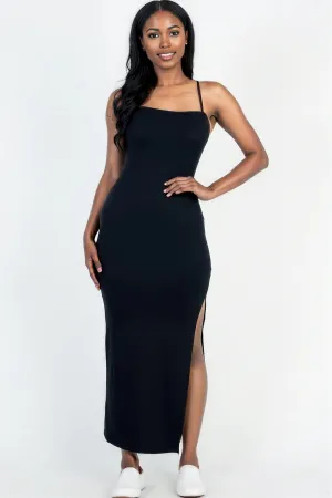 Crisscross Back Split Thigh Maxi Dress
