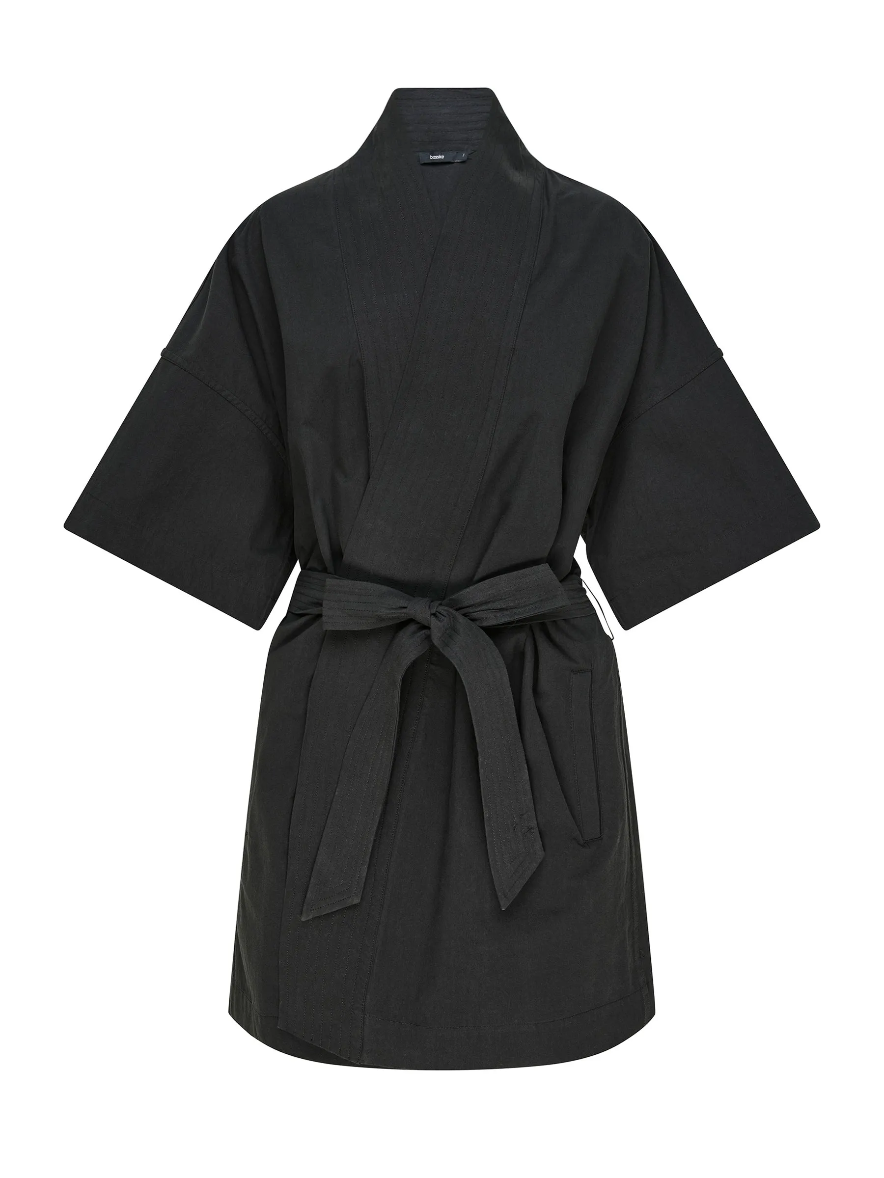 Crushed Cotton Wrap Dress